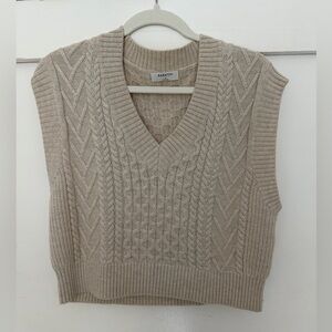 Aritzia Babaton Knit Beige Sweater Vest